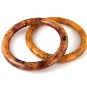 (2) Vintage Marbled Bakelite Bangles, Tested ✅